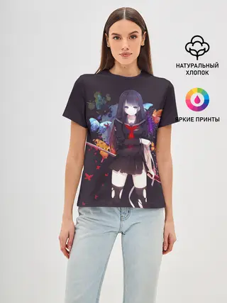 Женская базовая футболка / Кровавая бабочка