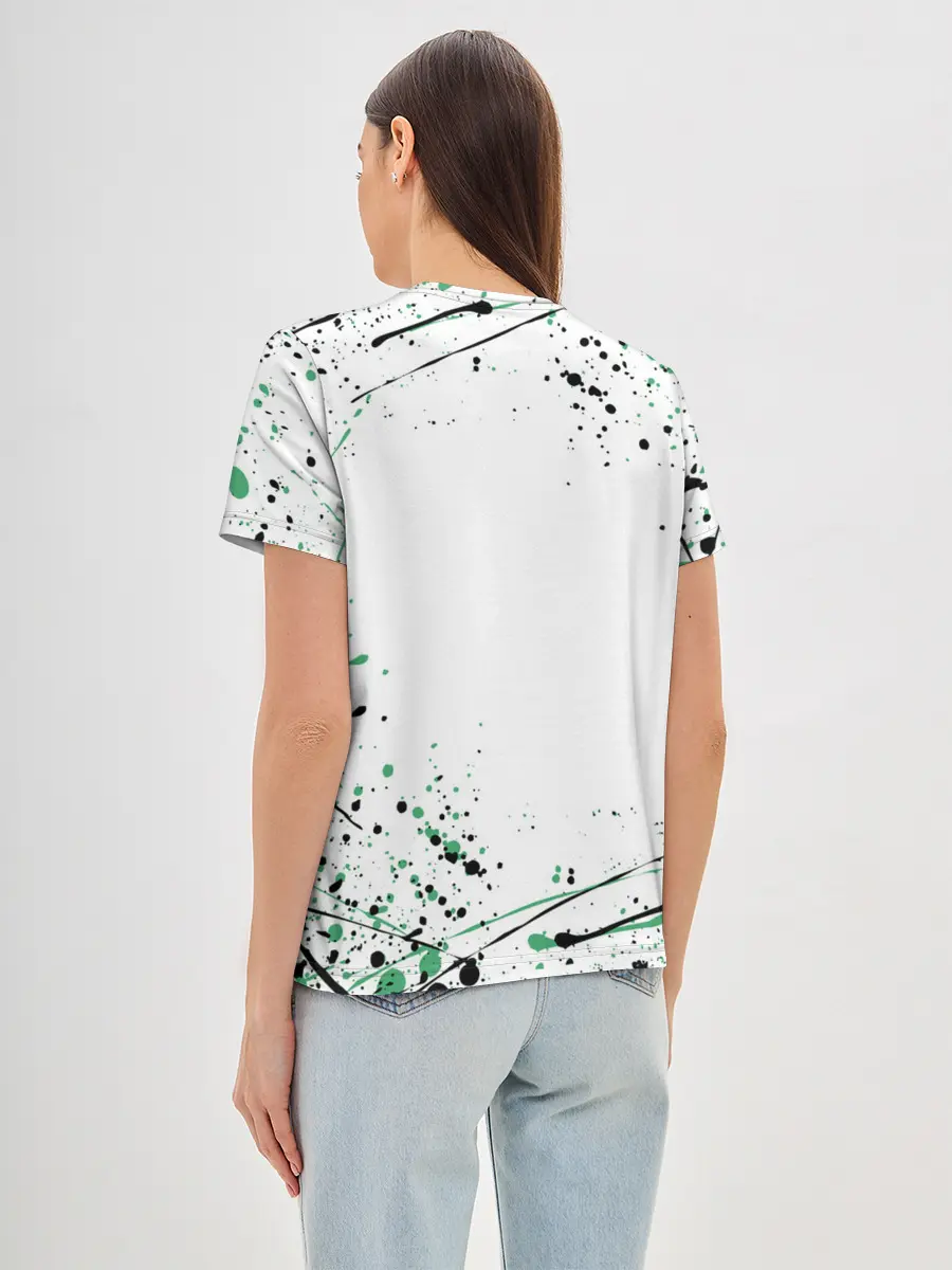 Женская базовая футболка / Брызги красок Demon Slayer