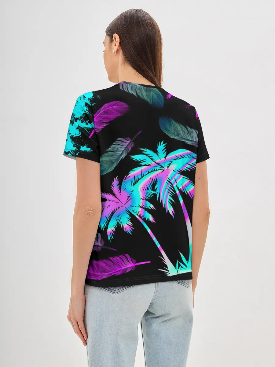 Женская базовая футболка / Неоновое лето