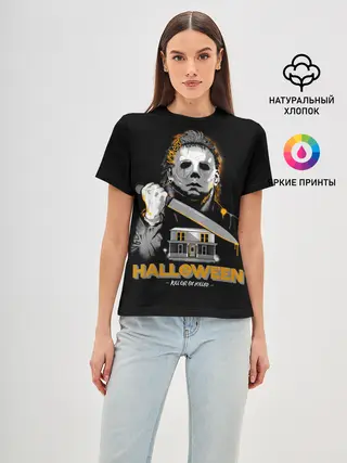 Женская базовая футболка / Маньяк с большим ножом