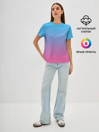 Женская базовая футболка / Текстура Неоновая