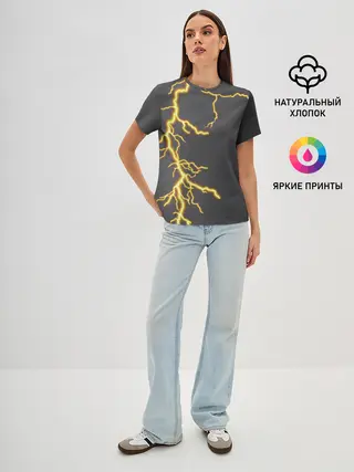 Женская базовая футболка / Яркая молния