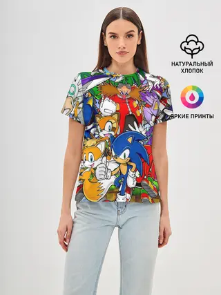 Женская базовая футболка / Sonic.
