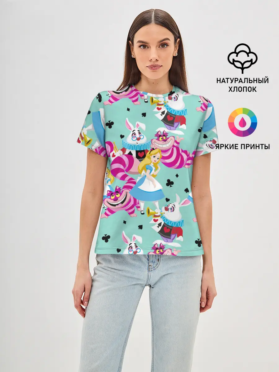 Женская базовая футболка / Alice in Wonderland