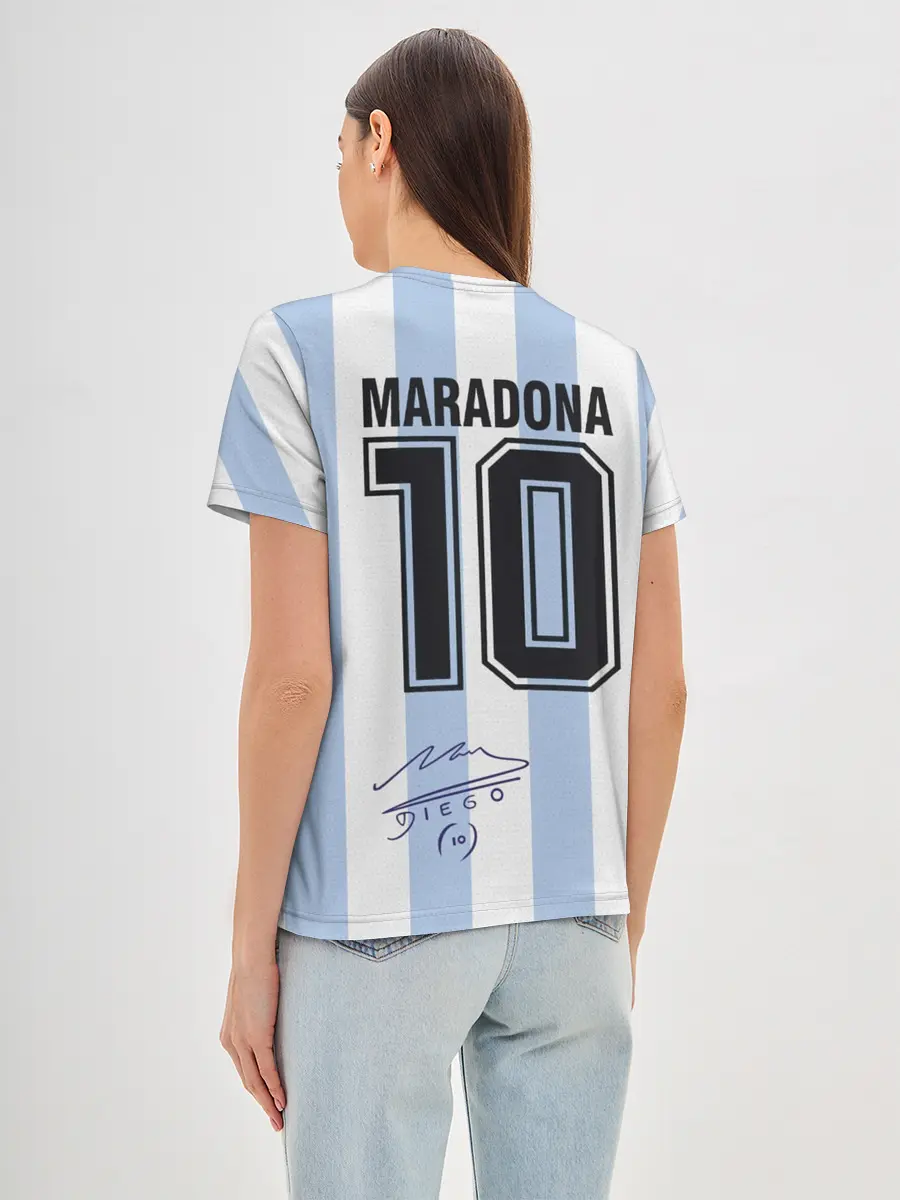 Женская базовая футболка / Diego Maradona 10