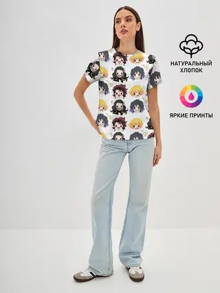 Женская базовая футболка / Клинок, рассекающий демонов