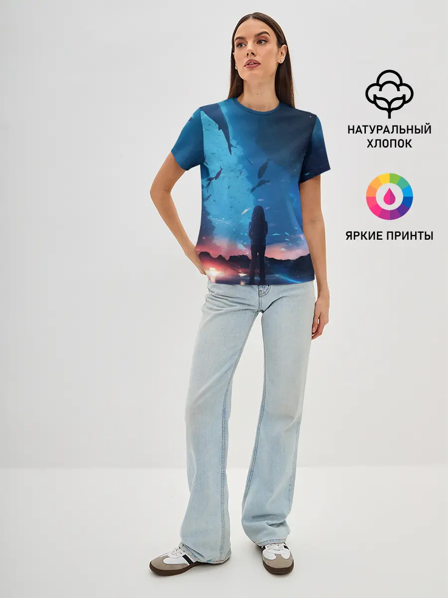 Женская базовая футболка / Подводный мир | Силуэт