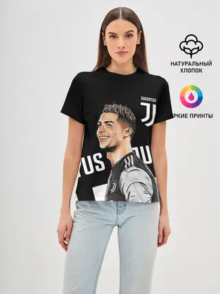 Женская базовая футболка / КРИШТИАНУ РОНАЛДУ / JUVENTUS