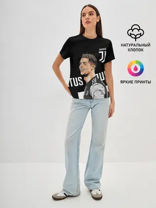 Женская базовая футболка / КРИШТИАНУ РОНАЛДУ / JUVENTUS