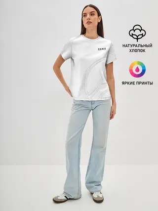 Женская базовая футболка / PSG | Core Big Logo White