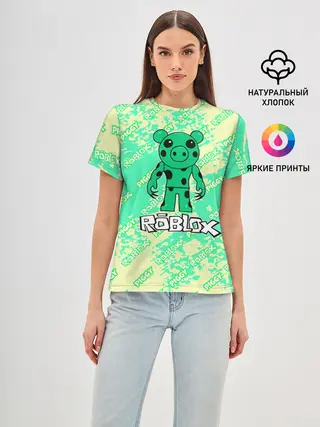 Женская базовая футболка / Свинка Пигги из Roblox