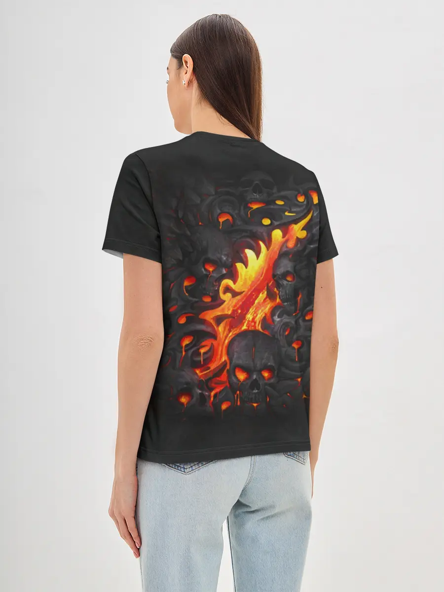 Женская базовая футболка / Skull Lava