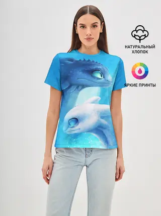 Женская базовая футболка / как приручить дракона