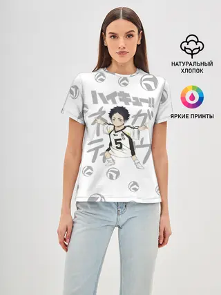 Женская базовая футболка / Кейджи Акааши Академия Фукуродани