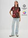 Женская базовая футболка / Серо-коричневый узор