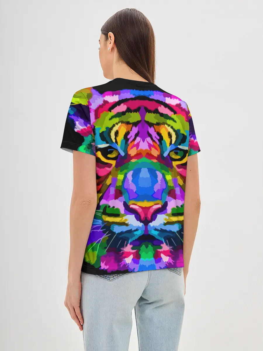 Женская базовая футболка / Neon tiger