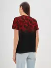 Женская базовая футболка / BLACK RED CAMO | RED MILLITARY