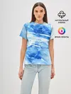 Женская базовая футболка / Вода акварель