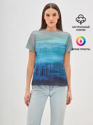 Женская базовая футболка / Небесные потеки