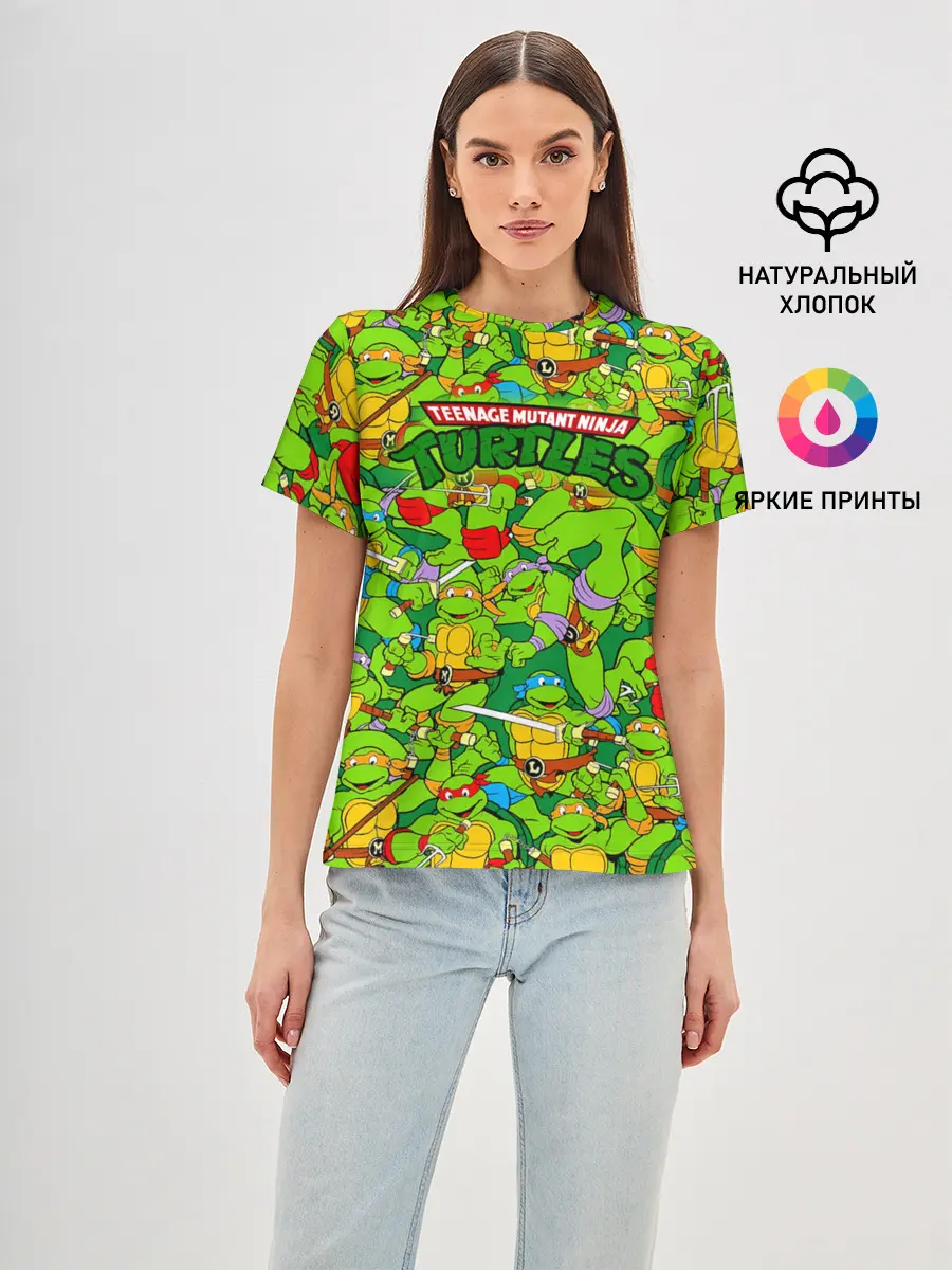 Женская базовая футболка / Черепашки - ниндзя