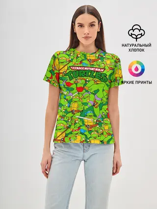 Женская базовая футболка / Черепашки - ниндзя
