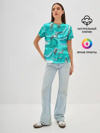 Женская базовая футболка / Чайки в море