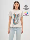 Женская базовая футболка / PEACE and LOVE | МИР и ЛЮБОВЬ