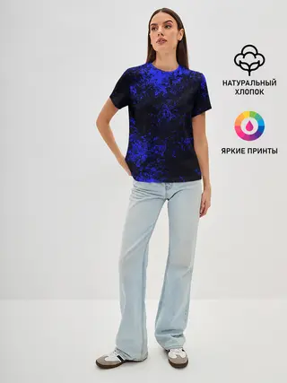 Женская базовая футболка / БРЫЗГИ КРАСОК