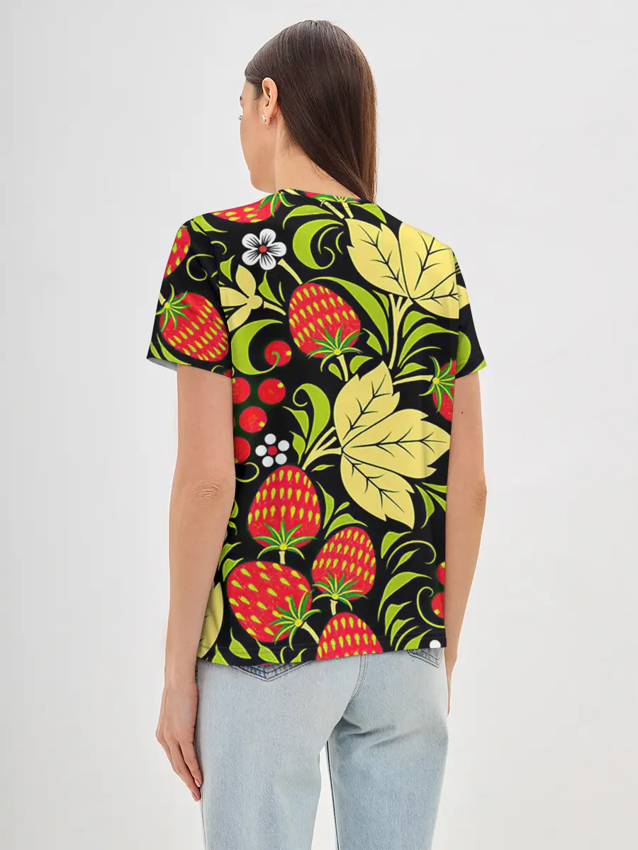 Женская базовая футболка / Хохлома