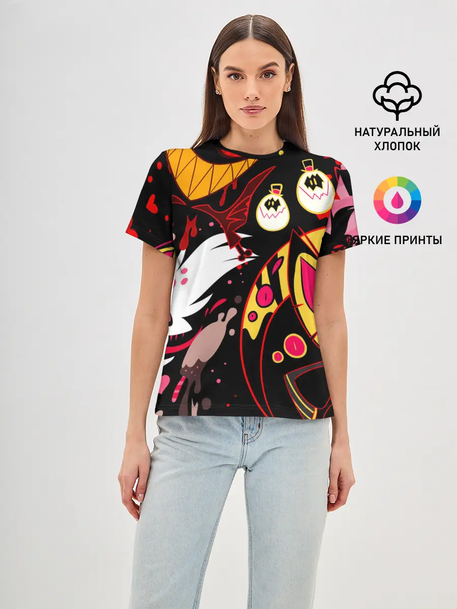 Женская базовая футболка / Hazbin Hotel