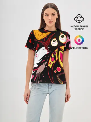 Женская базовая футболка / Hazbin Hotel