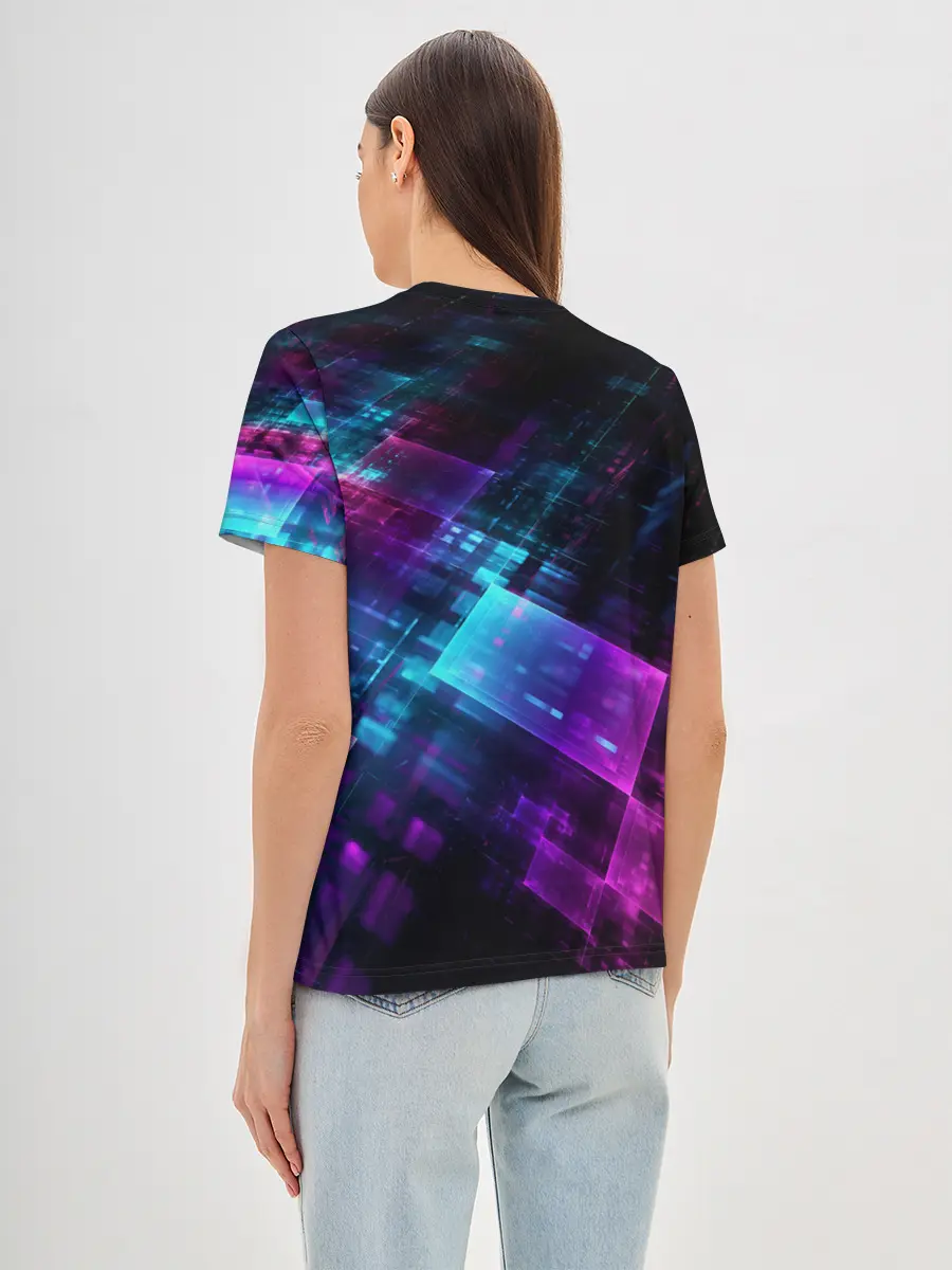 Женская базовая футболка / НЕОНОВАЯ АБСТРАКЦИЯ