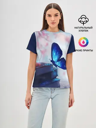 Женская базовая футболка / ВОЛШЕБНАЯ БАБОЧКА.