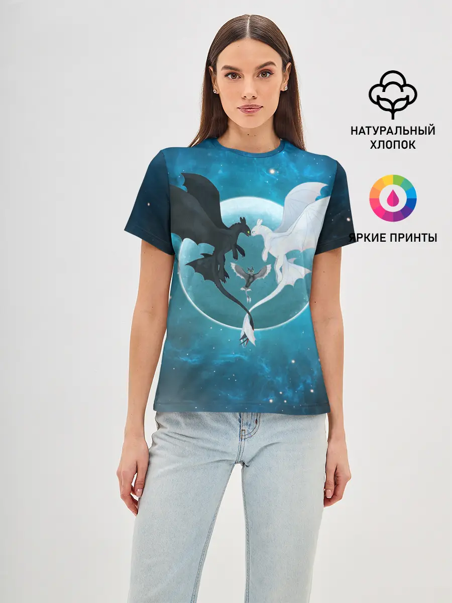 Женская базовая футболка / ночная фурия