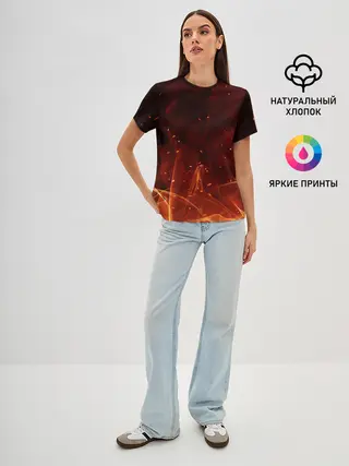 Женская базовая футболка / ПЛАМЯ 3D