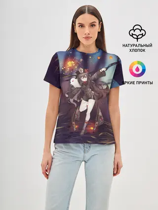 Женская базовая футболка / Ху Тао