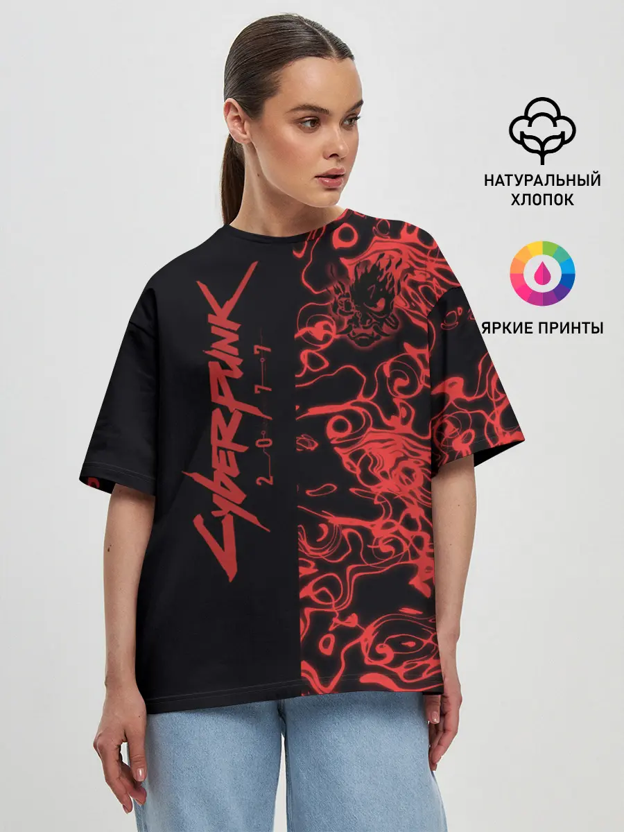 Женская футболка оверсайз / Cyberpunk 2077