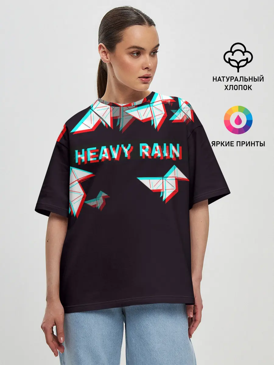 Женская футболка оверсайз / Heavy Rain