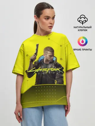 Женская футболка оверсайз / CYBERPUNK 2077