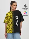 Женская футболка оверсайз / ANIME pattern text