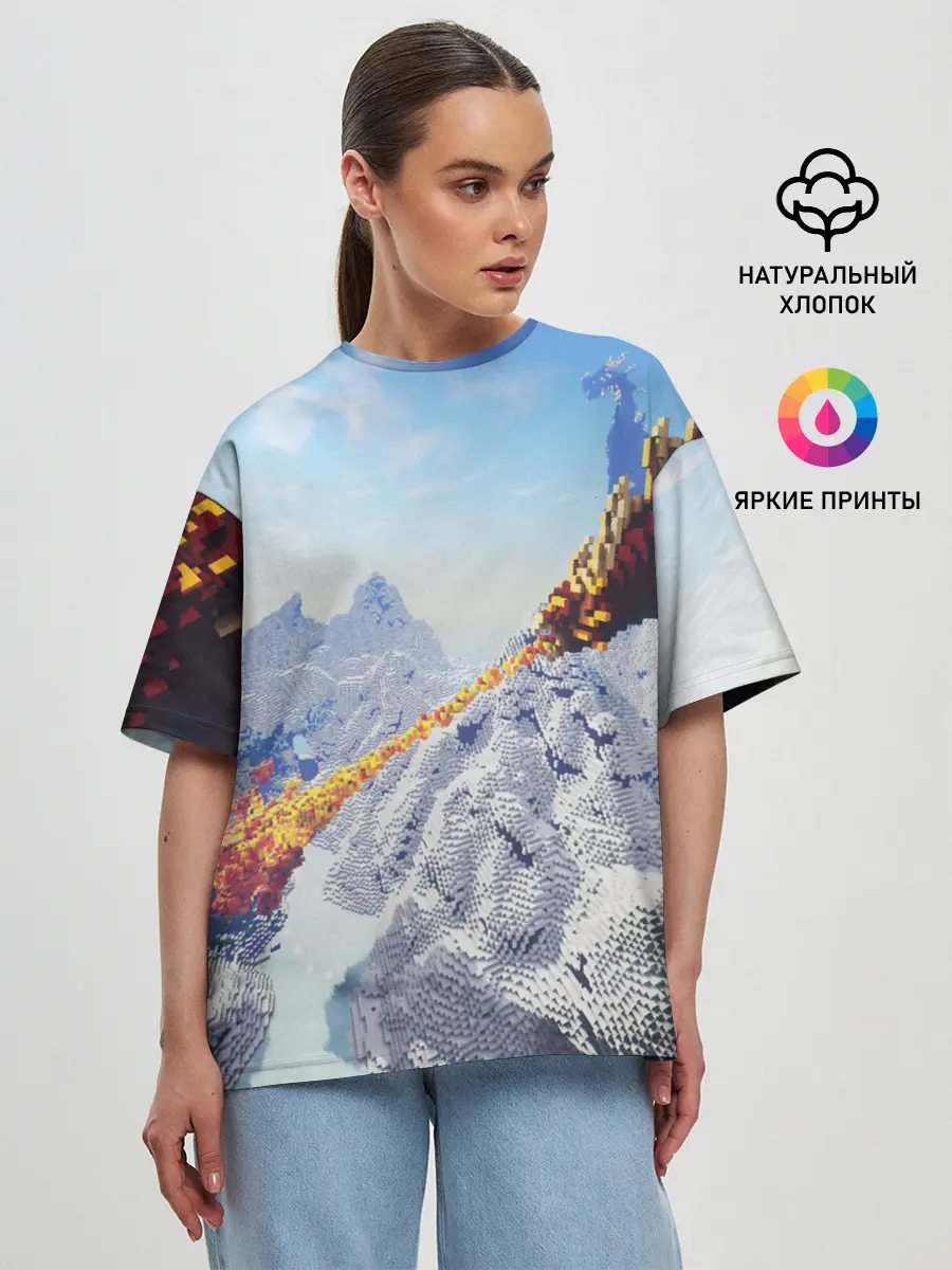 Женская футболка оверсайз / MINECRAFT