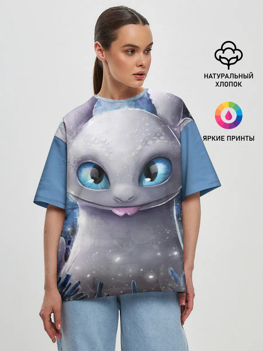 Женская футболка оверсайз / дневная фурия