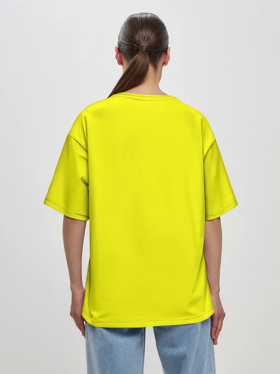 Женская футболка оверсайз / Единорог Yellow Unicorn