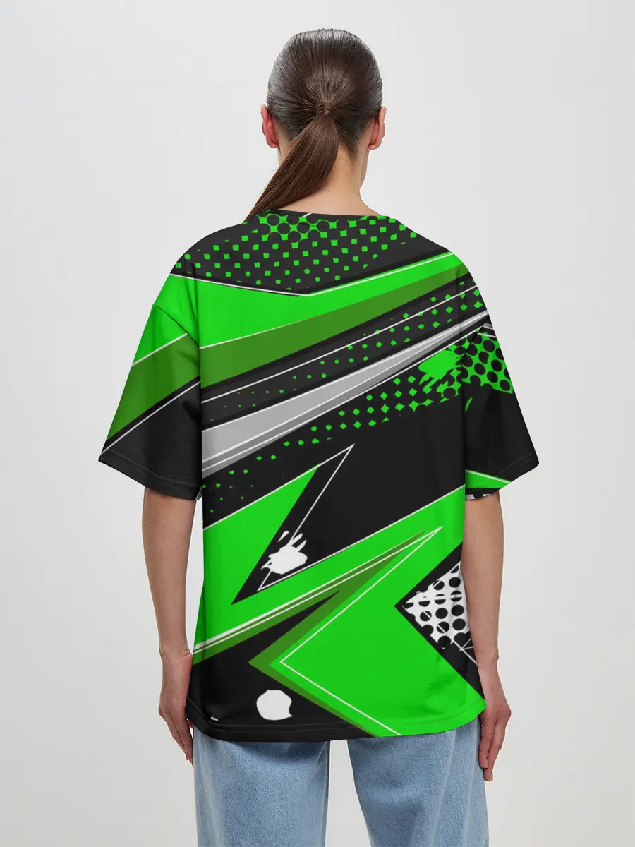 Женская футболка оверсайз / Зеленая краска