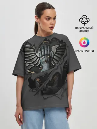 Женская футболка оверсайз / Железные Руки Броня