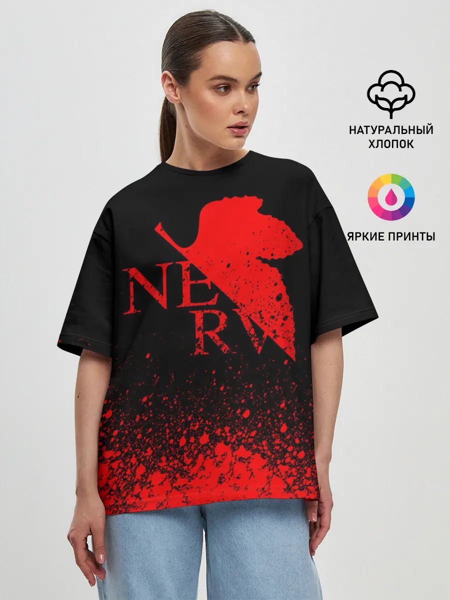 Женская футболка оверсайз / EVANGELION