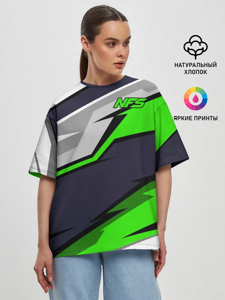 Женская футболка оверсайз / Need for Speed