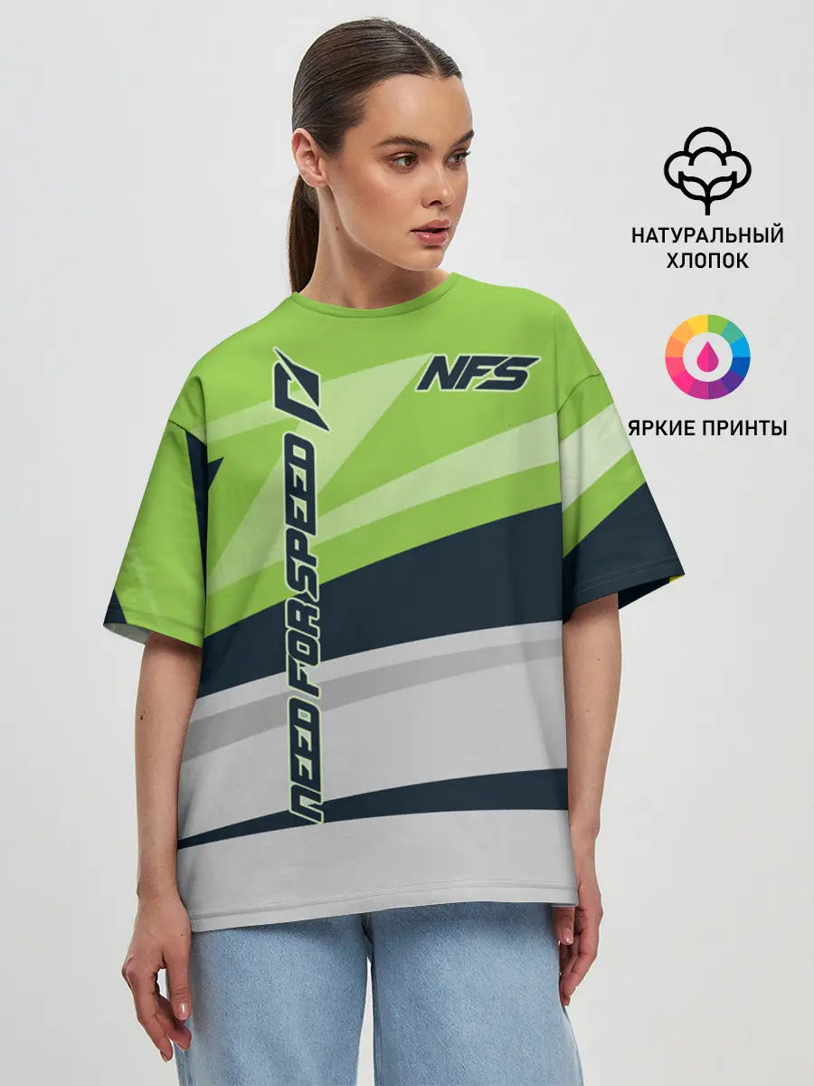 Женская футболка оверсайз / Need for Speed
