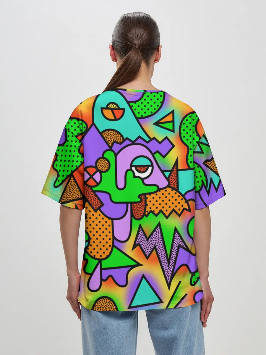 Женская футболка оверсайз / PSY GEOMETRY