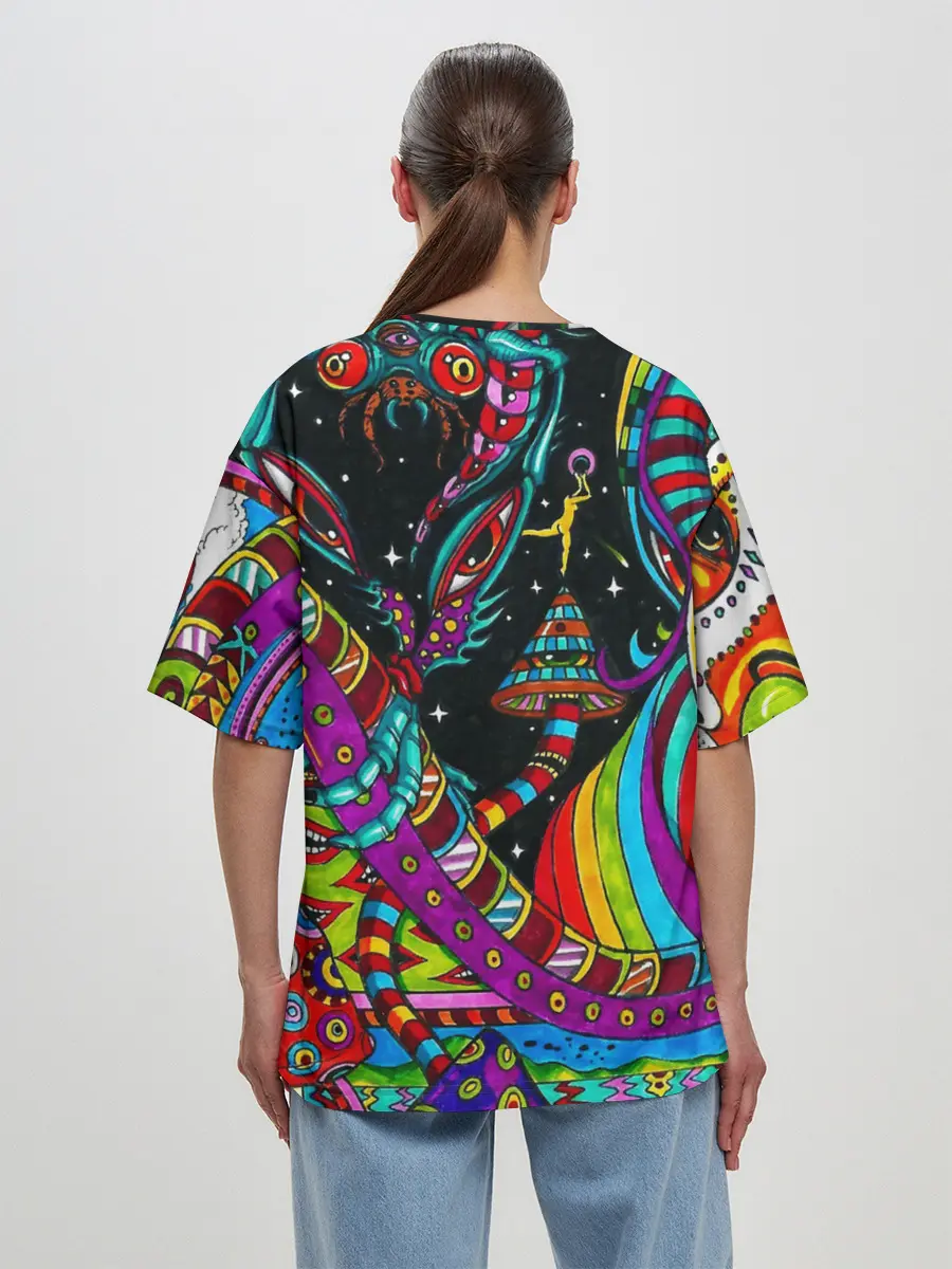 Женская футболка оверсайз / психоделика